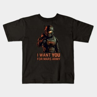 Mars Army - I Want You - Sci Fi Kids T-Shirt